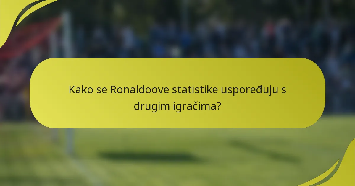 Kako se Ronaldoove statistike uspoređuju s drugim igračima?