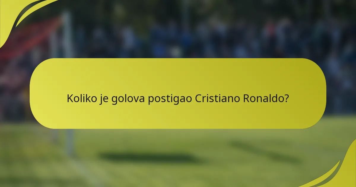 Koliko je golova postigao Cristiano Ronaldo?