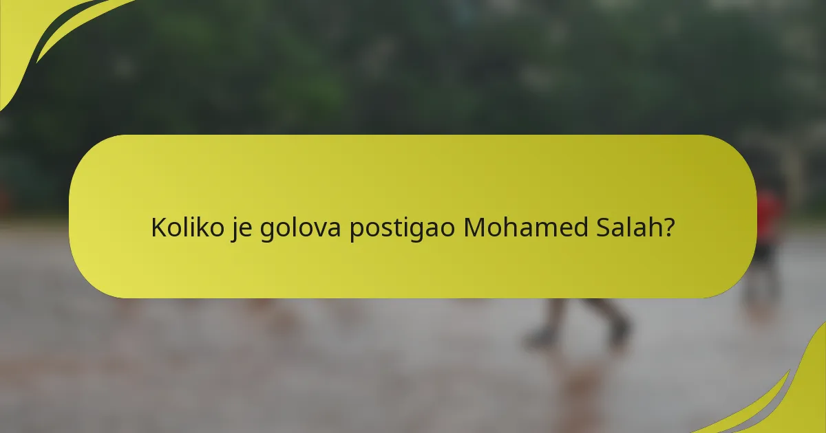 Koliko je golova postigao Mohamed Salah?